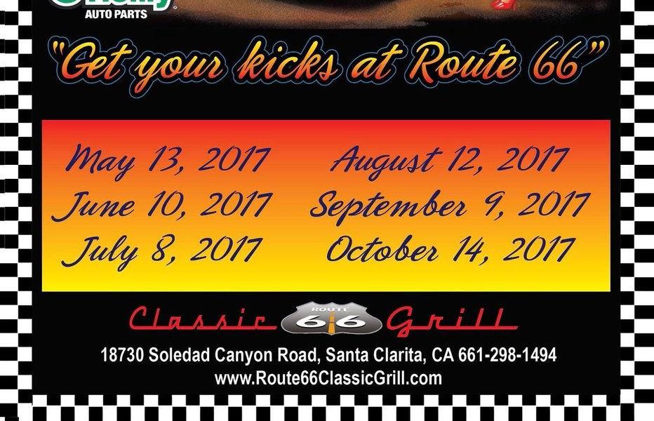 Shows Route 66 Classic Car Show The cars shows at Route 66 are back for 2017. All shows are held on the second Saturday monthly from May through October.