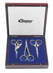 scissors & shears Hot Forged Scissors & Shears Exquisite Clauss sets. Heirloom quality sewing scissors housed in a handsome wood box. Perfect for display or as a gift.