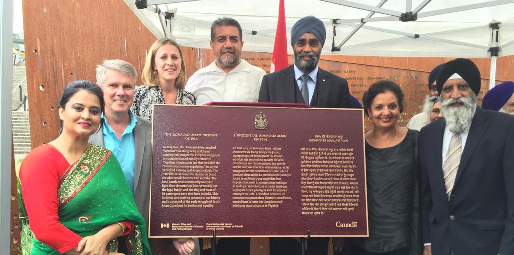 August 7: Komagata Maru Plaque Unveiling Harbour Green Park Chair Kirby-Yung attended the