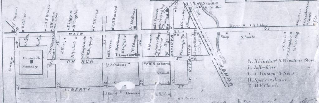 Theodore Sutphen September 10, 1862, p. 2, Janesville Gazette, Janesville, Wisconsin 1858 Map of Evansville shows E. S. Sutphen shop near the depot on East Main Street.