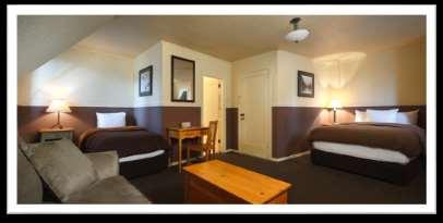 Lodge Accommodation Lodge Family Room One Double bed, one Single bed and