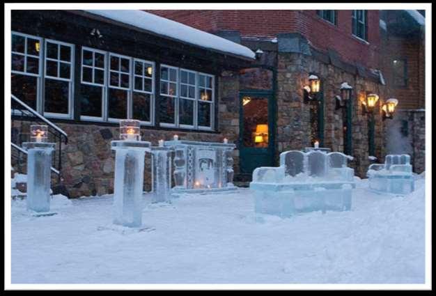Function Space Ice Lounge Old meets new at historic Deer Lodge in Lake Louise with the addition of a beautifully illuminated ice lounge to the