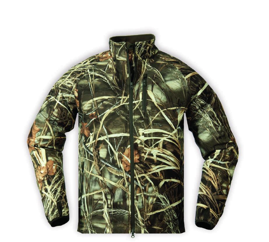 SUITS & JACKETS SKIPTON HUNTER S JACKET Built with waterfowlers in mind, new Realtree MAX-5 is filled with cattails, reeds, cane and grasses to blend into flooded marshes.