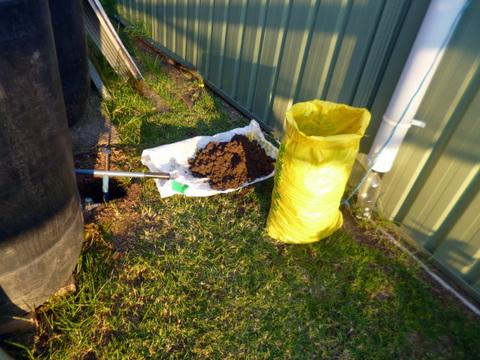 bags and the stuff from below the gravel layer wound up being incorporated into a garden bed which we were expanding.