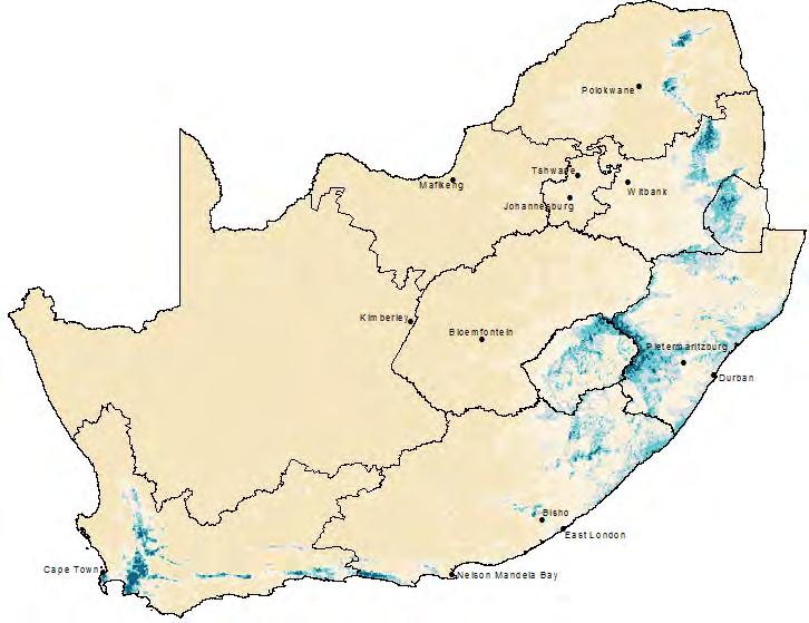Four components covered: - Freshwater Ecosystem Priority Areas (FEPAs): as defined by the Freshwater Ecosystem Priority Areas Atlas - Free Flowing Rivers (FFRs): undistrubed flow from source to