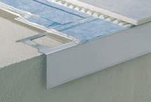 82 BALCONY AND TERRACE PROFILES BLANKE BALCONY-EDGE PROTEC TOR Te BL ANKE BALCONY-EDGE PROTEC TOR provides an at tractive cover for concrete balconies and terrace slabs.