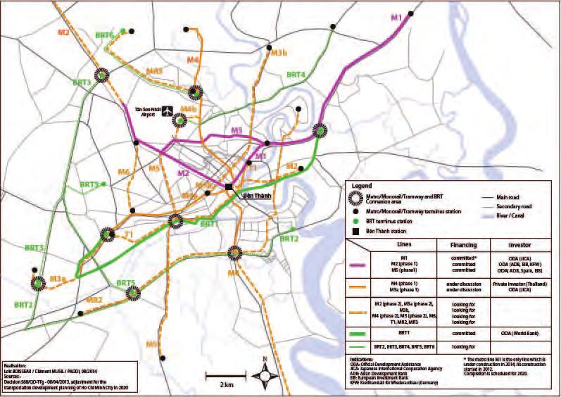 Map 9: HCMC Public transport to 2030 Source: Working Paper of Urban