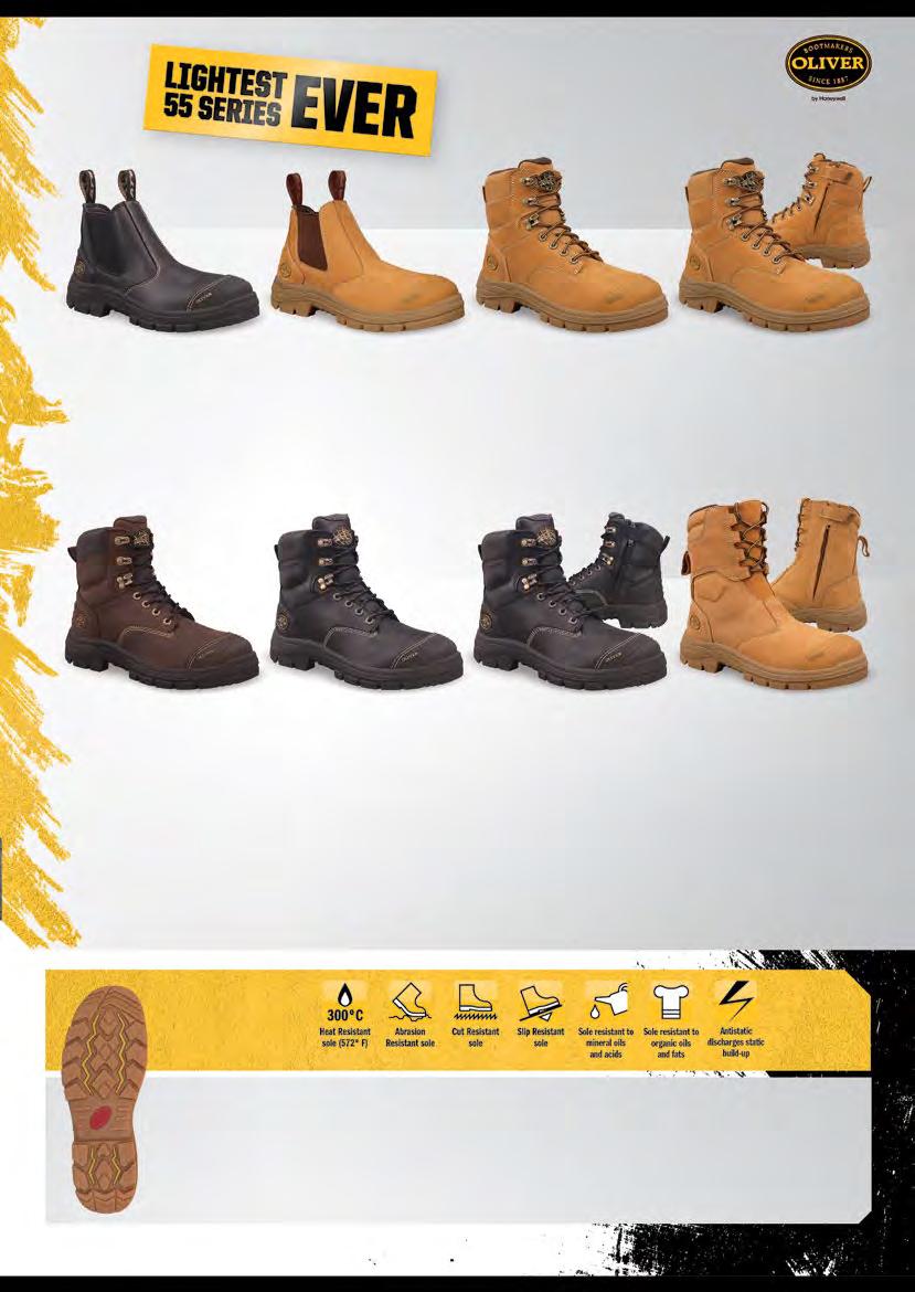 AT55 SERIES 55-320 BLACK ELASTIC SIDED BOOT Premium COOLstep lining for optimum freshness NANOlite footbed for greater comfort Sizes: 4 14, 6½ 12½ 55-322 WHEAT ELASTIC SIDED BOOT Water resistant