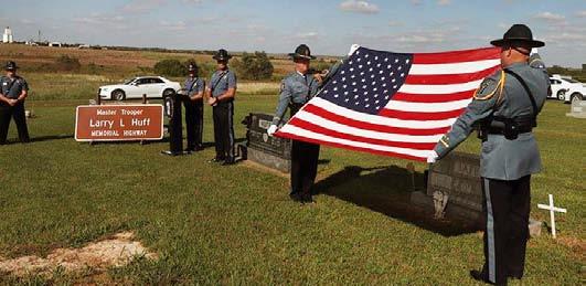 the state. Master Trooper Larry Huff was remembered on Sept. 14 at the Miltonvale City Cemetery.