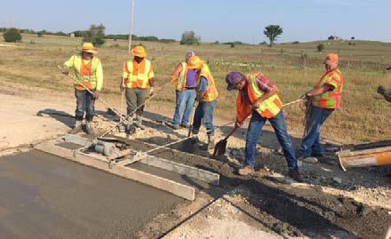 District One The Alma Subarea crew places concrete at the KHP weigh