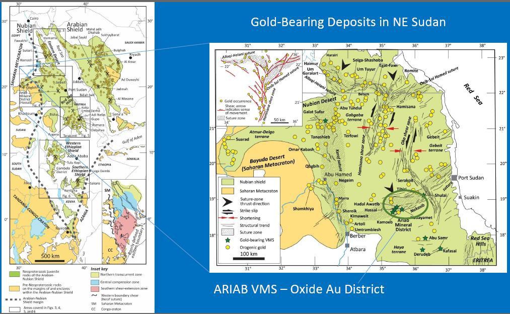 Major Pan-African Gold Deposits in NE-Sudan Orca 3.0Moz Brincley Gebeit 1.0 Moz Atlantis II 1.