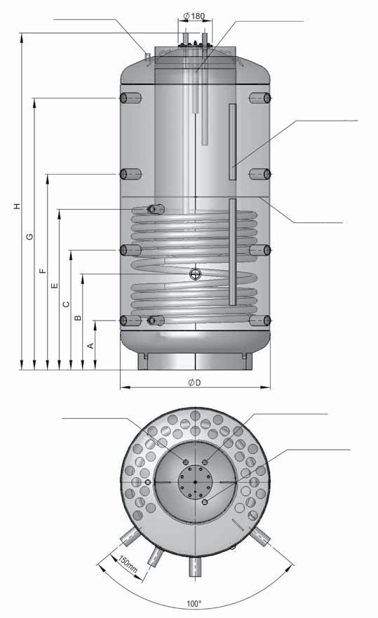 52954 Pufer spremnik (akumulacijski) sa izmjenjivačem i spremnikom za sanitarnu vodu SISS 1250/200L - prirubnica Ø180 AUSTRIA EMAIL 52955 Pufer spremnik (akumulacijski) sa izmjenjivačem i spremnikom