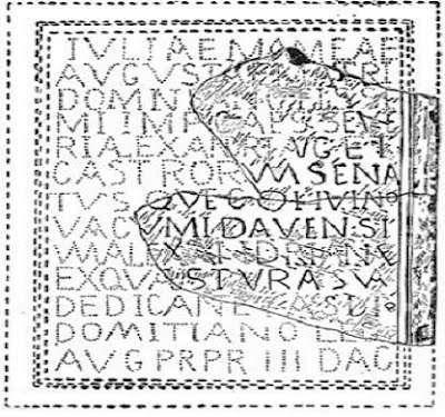In 1939 archeologist Mihail Macrea found a votive stone plaque dating from the time of Emperor Alexander Severus (222-235 A.D.
