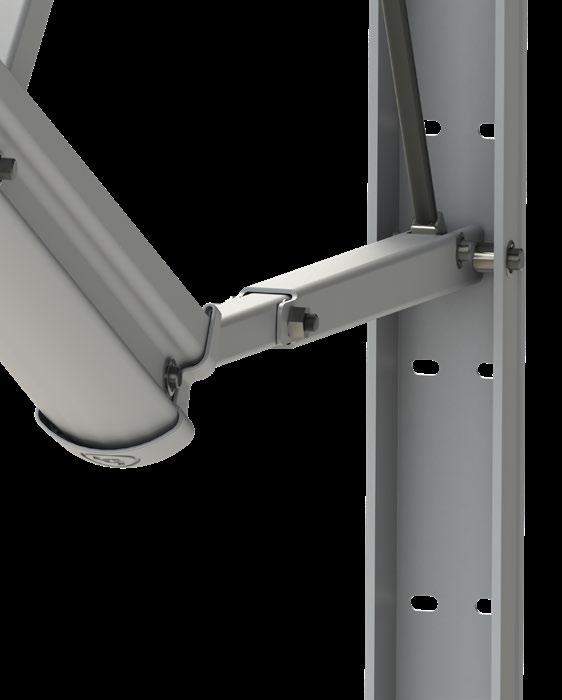 Note: Best practice for setting the awning height is to push the top of the support arm assemblies up to be flush with the bottom of the awning rail.