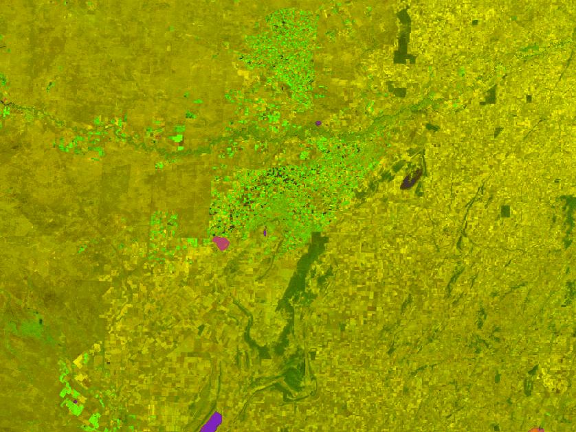 MODIS 250 m data 9-Jan 2001 Field site EOC