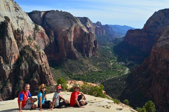 Zion NP The top of the Angels Landing trail If you like hiking, Zion National Park is the right place to visit for you! You can do some really amazing hikes in Zion Valley.