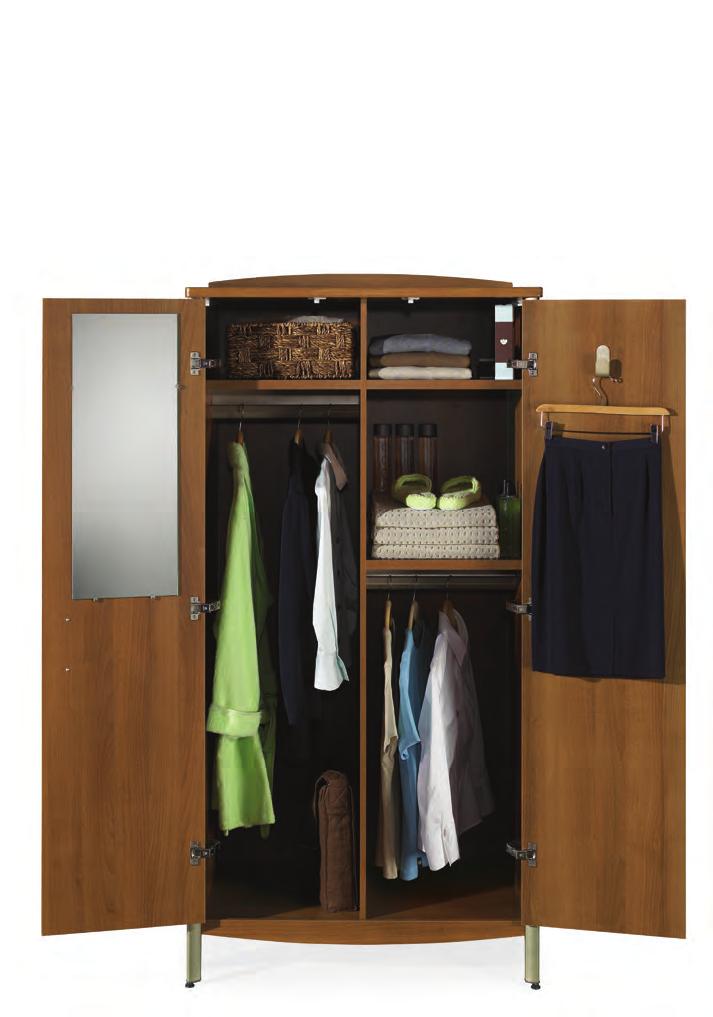 Easy, everyday storage Three door wardrobe cabinet with full height hanging storage, adjustable shelf