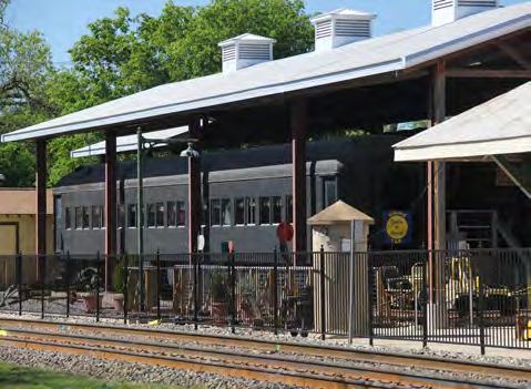 The NBRR is housed in the former MP depot in downtown New Braunfels. The tracks are still live and operated by the Union Pacific Railroad.