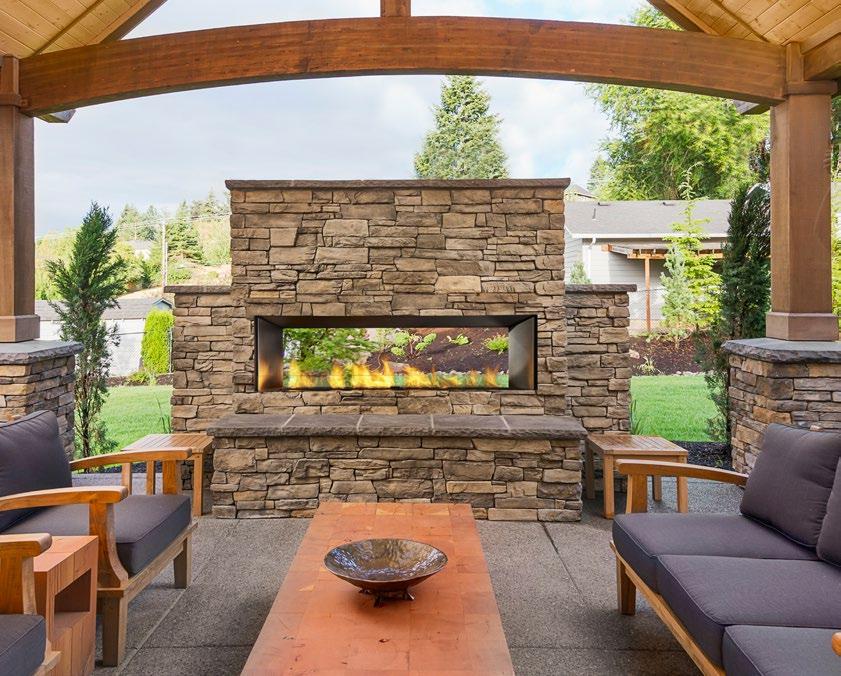 Regency Horizon HZO60 shown in see-through application. REGENCY HORIZON HZO60 Outdoor Gas Fireplace REGENCY S LARGEST OUTDOOR GAS FIREPLACE EVER! The perfect combination of style and comfort.