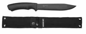 The spine of the blade is ground specifically for use with a fire starter. It comes with a MOLLE-compatible sheath of heavy-duty nylon.