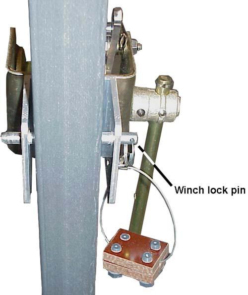 Secure winch with winch lock pin by