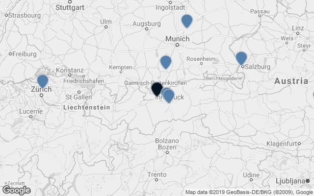 Map The hotel is close to: Innsbruck International Airport (INN) (30 km) Munich International Airport (MUC) (173 km) Zurich