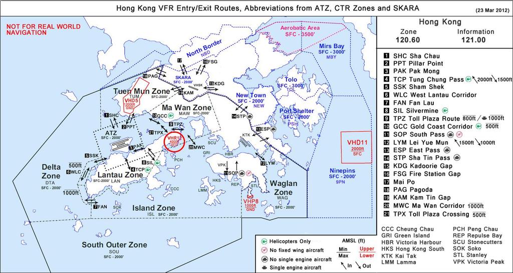 This chart is offered by IVAO Hong Kong Division. The Blue Zone is uncontrolled airspace (Class G) and is covered by Hong Kong Information.