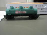 presenter, displayed G scale old toy train cars