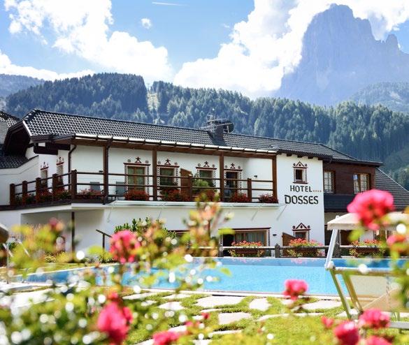 SUMMER RESORT IN VAL GARDENA 7 days Dosses Comfort ¾-board with Vitalpina afternoon snack buffet 1 spa voucher of 100.