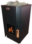 EN 15821:2010 Sauna stove (steel casing) - Sauna stove model P-116 with heated area 8-18 m³; stove height 73 Sauna stove