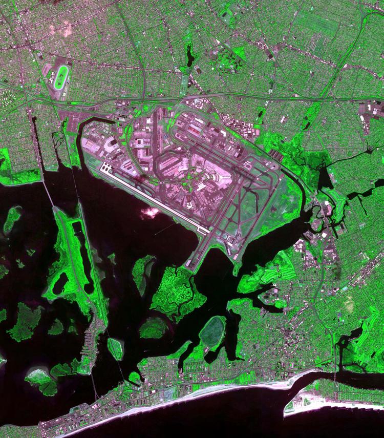 Figure 1b. Study area: A IKONOS Satellite Image of JFK Airport (Real Color Composite).