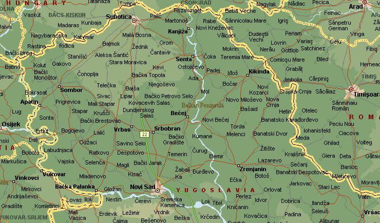 Milan CVETANOVIĆ, Bojan DJERČAN 39 Fig. 1. The location of Bačka (Microsoft Encarta),(1 cm on the map = about 10 km in nature).