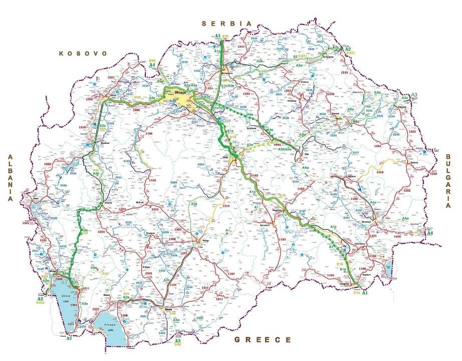 Corridor 10 and Corridor 8 new road projects: Construction of corridor 8 Kicevo-Ohrid highway length 57km, Cost: 374 mill.