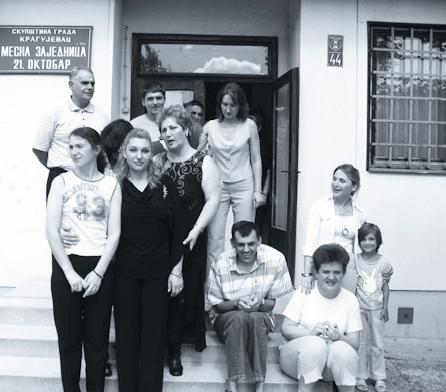 Disabled people and social workers from the social cooperative in Kragujevac that was opened with the help of the LDA Central and Southern Serbia.