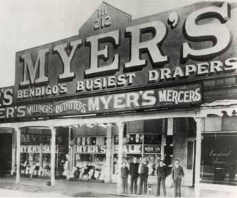 HISTORY Myer s history traces back to the opening by Sidney and Elcon