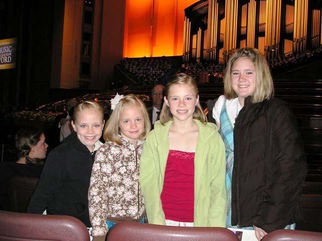 Waiting for Music & the Spoken Word (Tabernacle Choir) and General Conference at the conference center This was my four oldest daughters first time to attend conference and listen to the