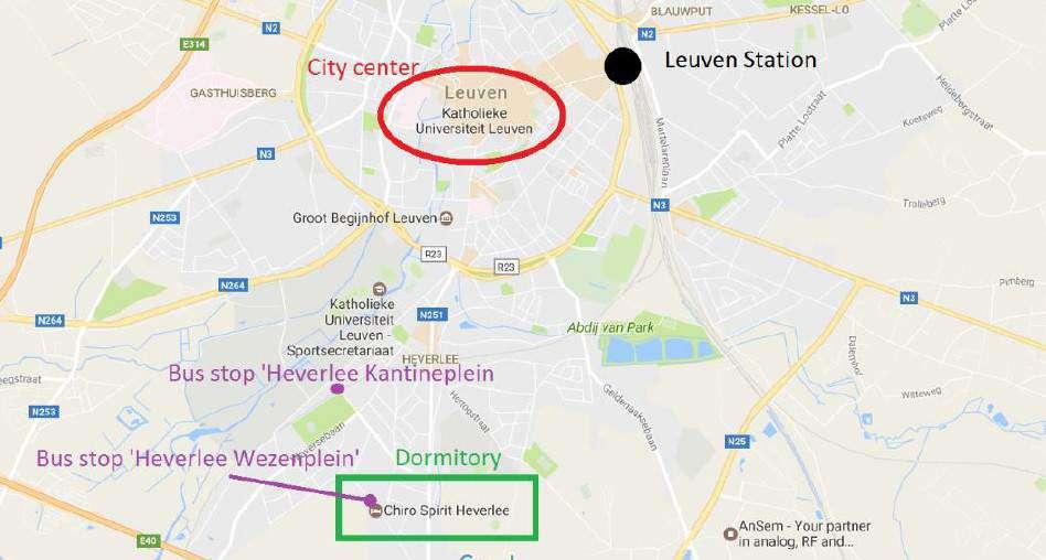 MEETING POINT MAP & ADDRESS The address of the accommodation: Huttelaan 30, 3001 Leuven (coordinates: