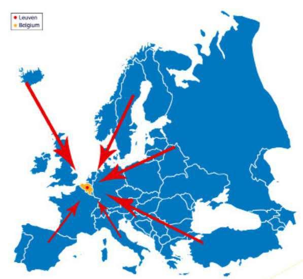 FACTS ABOUT BELGIUM For those of you who have no idea where our tiny country is, on the map of Europe you can find it marked in red.