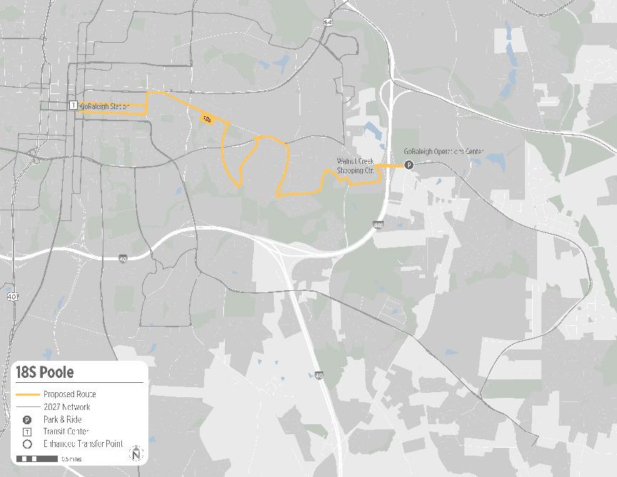 18S Poole FY19 LOCAL Project overview: This route operates during peak periods only, and supplements Route 18 service between downtown Raleigh and the Operations Center on Poole Road at Bus Way.