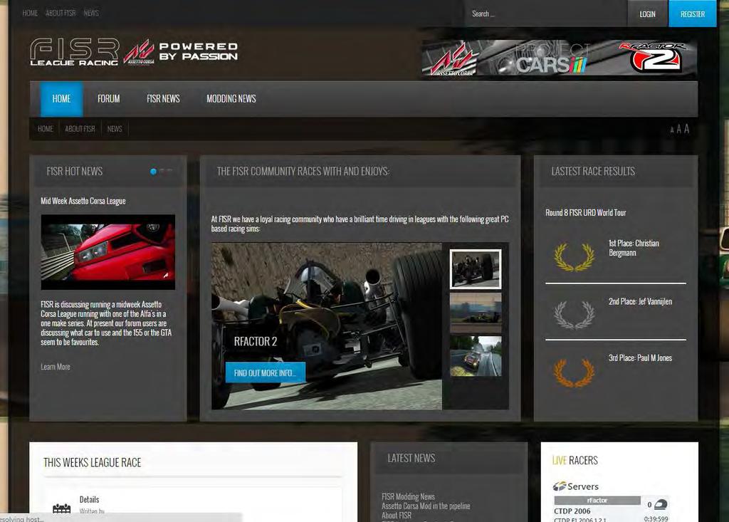 13 F1-Sim-Racer F1SR is one of the oldest sim racing league and modding groups for racing simulations such as rfactor, rfactor2 and Assetto Corsa.