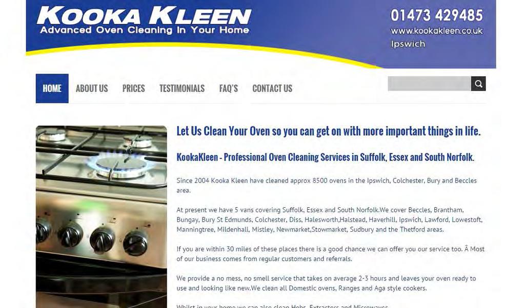 Kooka Kleen 06 KookaKleen Professional Oven Cleaning Services in Suffolk, Essex and South Norfolk Since 2004 Kooka Kleen have cleaned approx 20,000 ovens in the