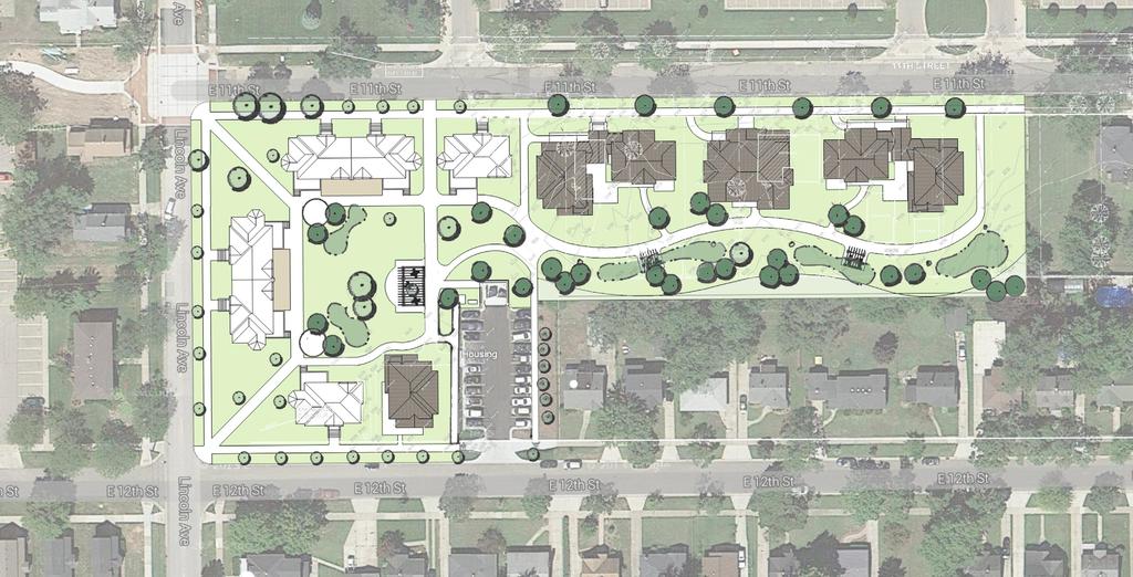 TYPICAL AT (7) LOCATIONS PERGOLA ONE SEE IMAGES 7-0 WIDE CONCRETE PATH A PROPOSED NEW HARDSCAPE Lincoln Ave PERGOLA TWO SEE