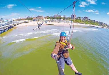 The world s first pier to shore zip wire. Climb the 60ft zip tower above the sea and zipsurf over the waves to the shore.