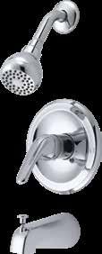 TUB & SHOWER SINGLE HANDLE TUB & SHOWER KIT EDP# 360961 _ Chrome Finish. Single lever handle.