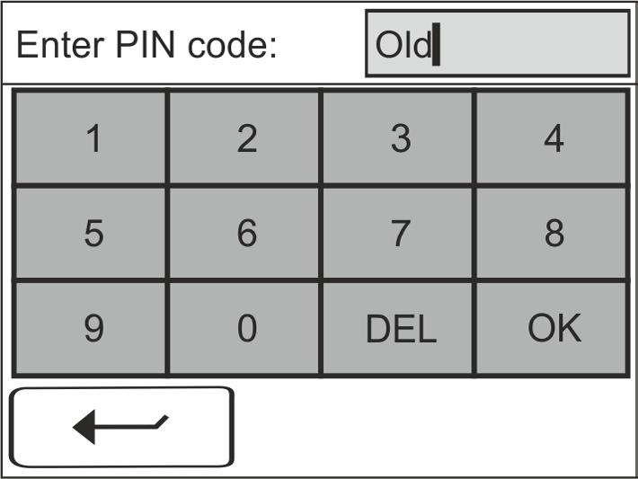 1 Otvoriti masku zaslona: U početnoj maski zaslona kliknuti na Options. 2. Kliknuti na Date/time (Datum/vrijeme) u maski zaslona Options. Slika 51: PIN 3.
