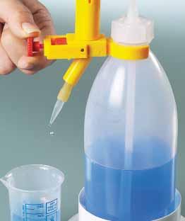 Prominent features include: Measured to deliver Burette made of Schott graduated borosilicate glass with blue ring graduations and Schellbach stripe for easy read measur ements Graduations in