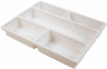 96 Section Trays Both sizes below interlock to help you organize supplies. Use separately or make an endless number of sections or combinations.