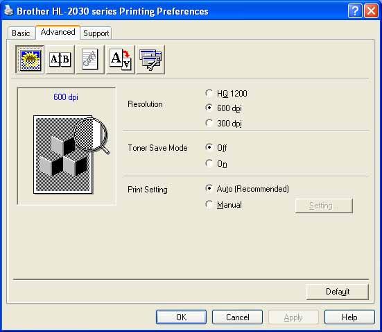 Pokretački program i softver Pločica Advanced (Napredno) Napomena Ako koristite Windows 2000, XP ili Windows Vista, možete pristupiti pločici Advanced (Napredno) klikanjem Printing Preferences.