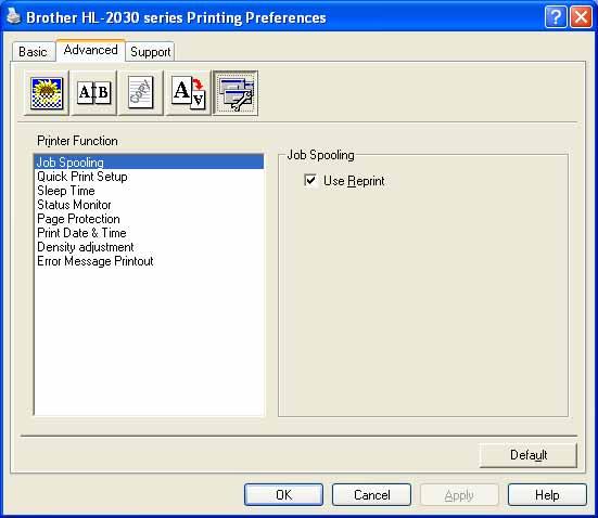Pokretački program i softver Device Options (Opcije uređaja) 2 U ovoj pločici možete postaviti sljedeće načine rada Printer Function (Funkcija pisača): (Možete prijeći na stranicu za svaku Printer