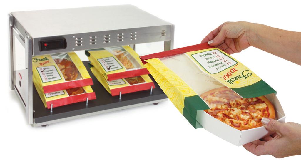 Superior visibility from anti-fog window allows customer to see the pizza which drives impulse sales and profits Can be customized for multiple food applications in the hot